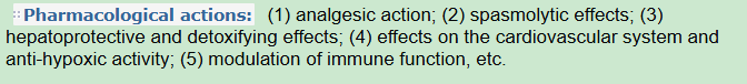 Pharmacological actions of the Herb:White Peony Root