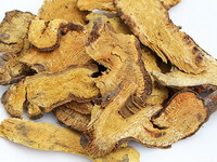 several yellowish herb slices of Giant Knotweed Rhizome in a pile