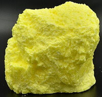 yellowish mineral block of Natural sulfur