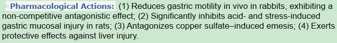 Pharmacological Actions of Fresh Ginger
