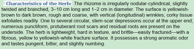 Characteristics of the Herb:Chinese Lovage or Chinese Ligusticum Rhizome