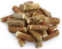 some brownish dried aciculate stem segments of Acanthopanacis Senticosi are piled together