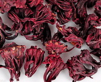 dried red flowers of Roselle Calyx