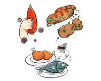 Foods that will lead to food poisoning if stored for long period.
